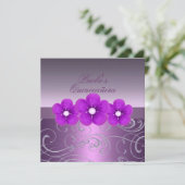 Invitation Fleur de printemps violet et torse Quinceañera Inv (Debout devant)