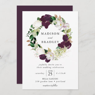 Invitation Fleur de prune foncée   MARIAGE