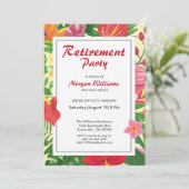 Invitation Fleur de retraite de Hawaii Tropical Colorful (Debout devant)