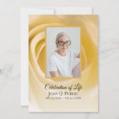 Invitation Fleur de rose blanche Célébration de la vie (Devant)