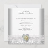 Invitation Fleur de Rose blanche Fabuleux 50e anniversaire (Dos)
