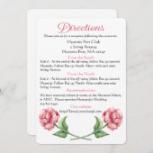Invitation Fleur de rose florale Direction mariage (Devant / Derrière)
