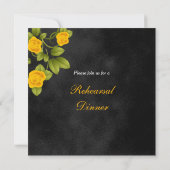 Invitation Fleur de rose jaune noire et marigold (Dos)