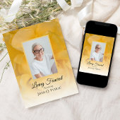 Invitation Fleur de rose jaune Pétales Vivant Fête funéraire