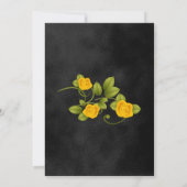 Invitation Fleur de rose noire et jaune Mariage (Dos)