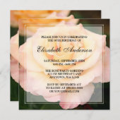 Invitation Fleur de rose rose païenne 80e anniversaire (Devant / Derrière)