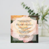 Invitation Fleur de rose rose païenne 80e anniversaire (Debout devant)