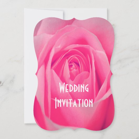 Invitation Fleur de rose rose vive mariage (Dos)