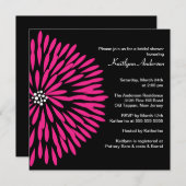 Invitation Fleur de roses indien à l'invitation noire de Fête (Devant / Derrière)