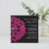 Invitation Fleur de roses indien à l'invitation noire de Fête (Debout devant)