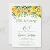 Invitation Fleur de Sage Jaune N'importe quel âge Surprise fê (Devant)