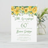 Invitation Fleur de Sage Jaune N'importe quel âge Surprise fê (Debout devant)