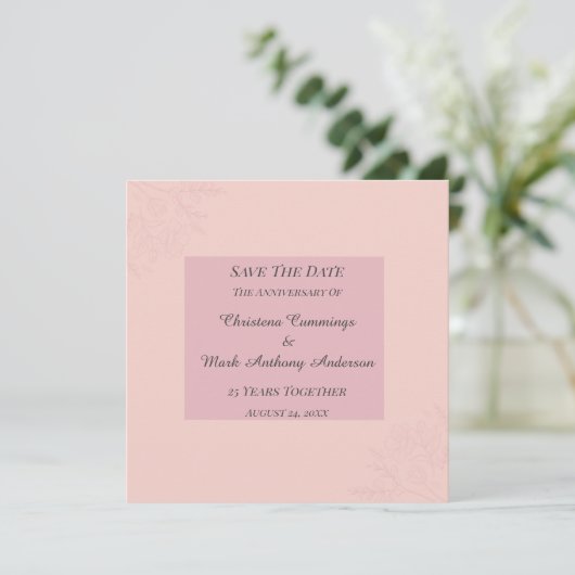 Invitation Fleur de Satin Wedding Anniversary Save The Date (Debout devant)