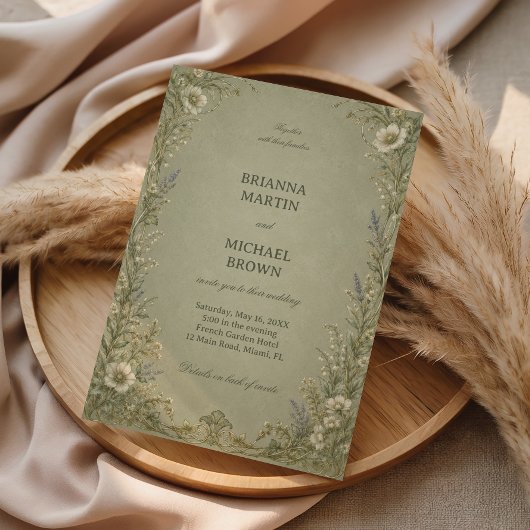 Invitation Fleur de Sauge Vintage