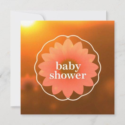 Invitation Fleur de shower de bébé (Devant)