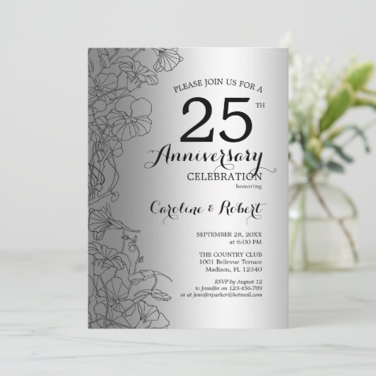 Invitation Fleur de Silver Black 25e anniversaire (Debout devant)