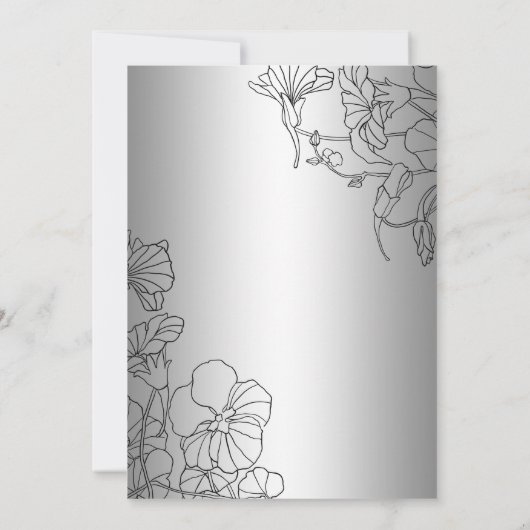 Invitation Fleur de Silver Black 25e Anniversaire (Dos)