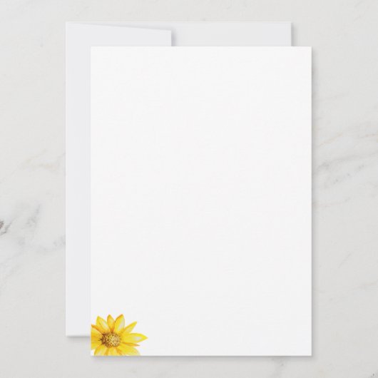 Invitation Fleur de soleil à eau moderne (Dos)
