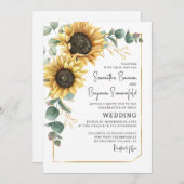 Invitation Fleur de soleil botanique Florale Verdure Mariage (Devant / Derrière)