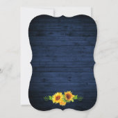 Invitation Fleur de Soleil en Bois Bleu Rustique Lumières Mas (Dos)