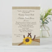 Invitation Fleur de soleil et fer à cheval de l'Ouest (Debout devant)