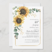 Invitation Fleur de soleil Eucalyptus 40e anniversaire (Devant)