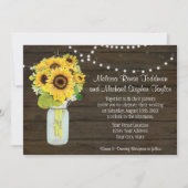 Invitation Fleur de soleil Floral rustique Pays Mason Jar Lum (Devant)