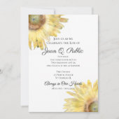 Invitation Fleur de soleil jaune Aquarelle Célébration de la (Devant)