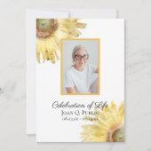 Invitation Fleur de soleil jaune Aquarelle Célébration de la  (Devant)