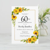 Invitation Fleur de soleil jaune Blancs marguerite Floral 60e (Debout devant)