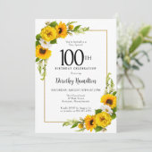 Invitation Fleur de soleil jaune Blancs marguerite florale 10 (Debout devant)