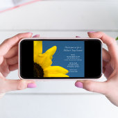 Invitation Fleur de soleil jaune et ciel bleu Fête des mères 