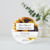 Invitation Fleur de soleil | Mariage moderne or et blanc (Debout devant)