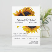 Invitation Fleur de soleil | Marine et blanc Mariage moderne (Debout devant)