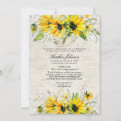 Invitation Fleur de soleil rustique Aquarelle Florale Birch F (Devant)