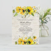 Invitation Fleur de soleil rustique Aquarelle Florale Birch F (Debout devant)