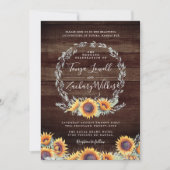 Invitation Fleur de soleil rustique | Célébration du Mariage (Devant)