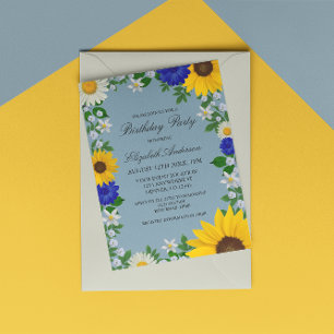 Invitation Fleur de soleil rustique Daisy Floral Anniversaire