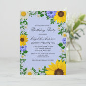 Invitation Fleur de soleil rustique Daisy Floral Anniversaire (Debout devant)