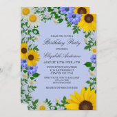 Invitation Fleur de soleil rustique Daisy Floral Anniversaire (Devant / Derrière)