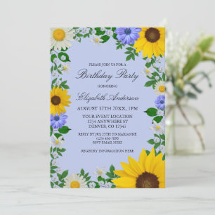 Invitation Fleur de soleil rustique Daisy Floral Anniversaire
