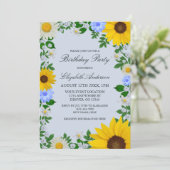Invitation Fleur de soleil rustique Daisy Floral Anniversaire (Debout devant)