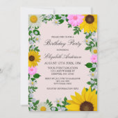 Invitation Fleur de soleil rustique Daisy Floral Anniversaire (Devant)