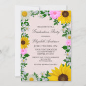 Invitation Fleur de soleil rustique Daisy Floral Graduation P (Devant)