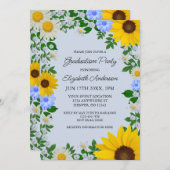 Invitation Fleur de soleil rustique Daisy Floral Graduation P (Devant / Derrière)