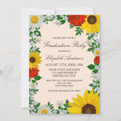 Invitation Fleur de soleil rustique Daisy Graduation florale (Devant)