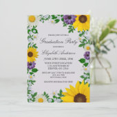 Invitation Fleur de soleil rustique Daisy Graduation florale (Debout devant)