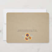 Invitation Fleur de soleil rustique | Fête des mariées floral (Dos)