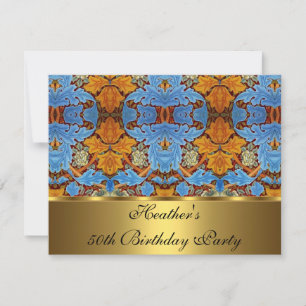 Invitation Fleur de style victorien vintage St James 1880 Or