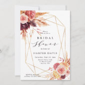 Invitation Fleur de terre cuite de Bourgogne Fête des mariées (Devant)